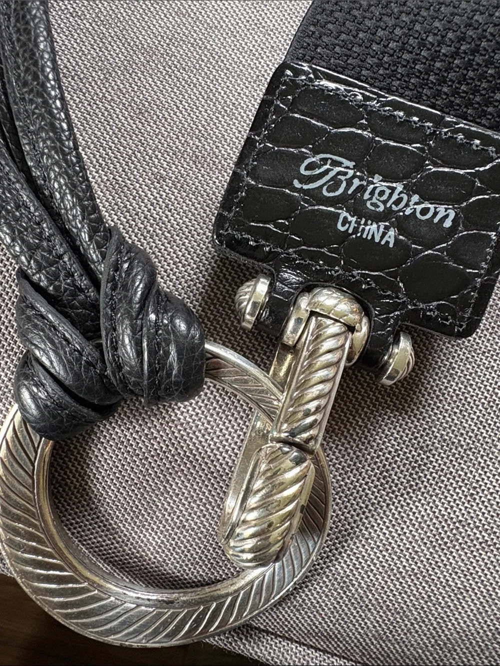 Black Elastic Waist Belt with Silver Ring Hardware
